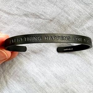 MEN'S Mantraband “Everything Happens For a Reason” Cuff Bracelet Matte Black